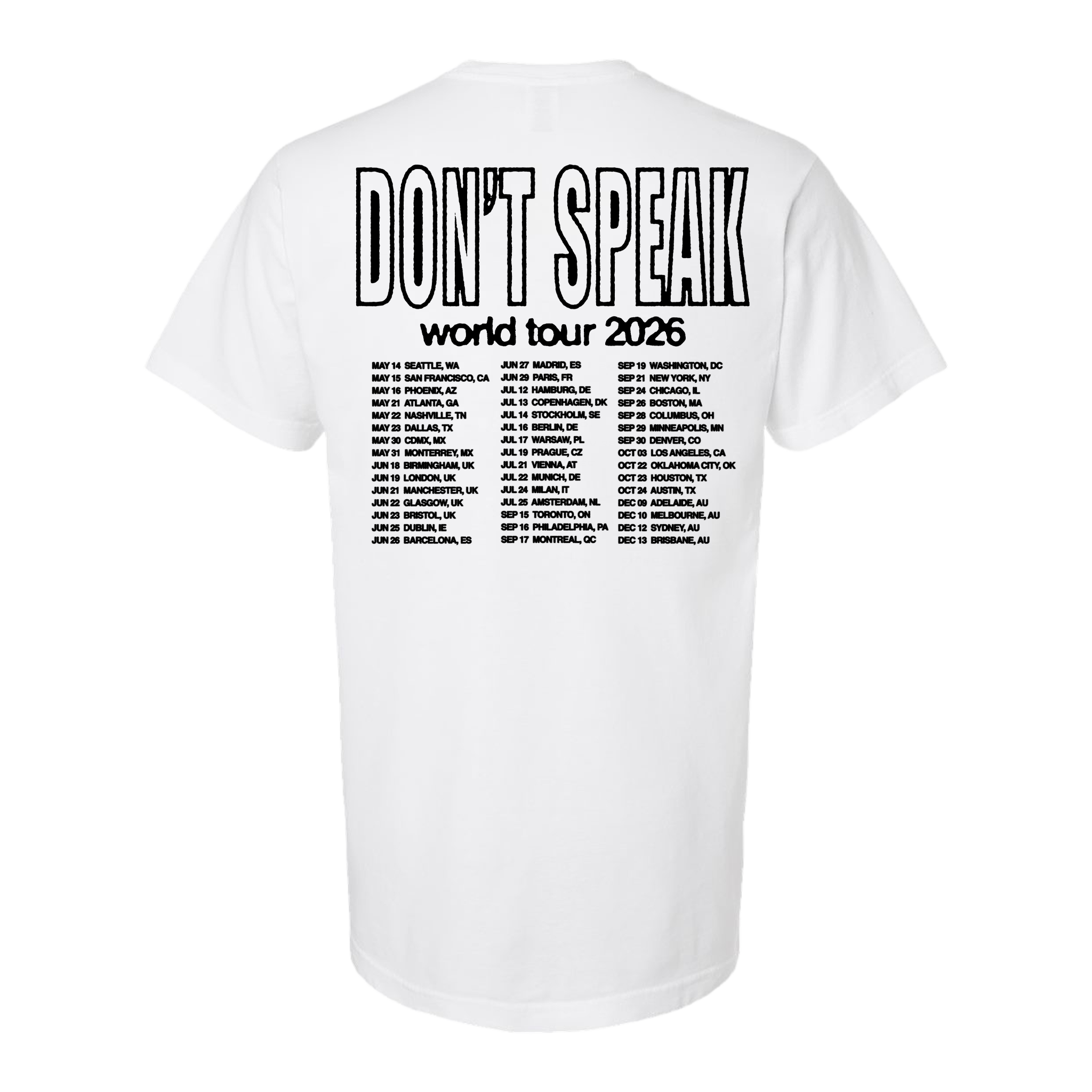 Culture Wars - Don't Speak Tour Tee
